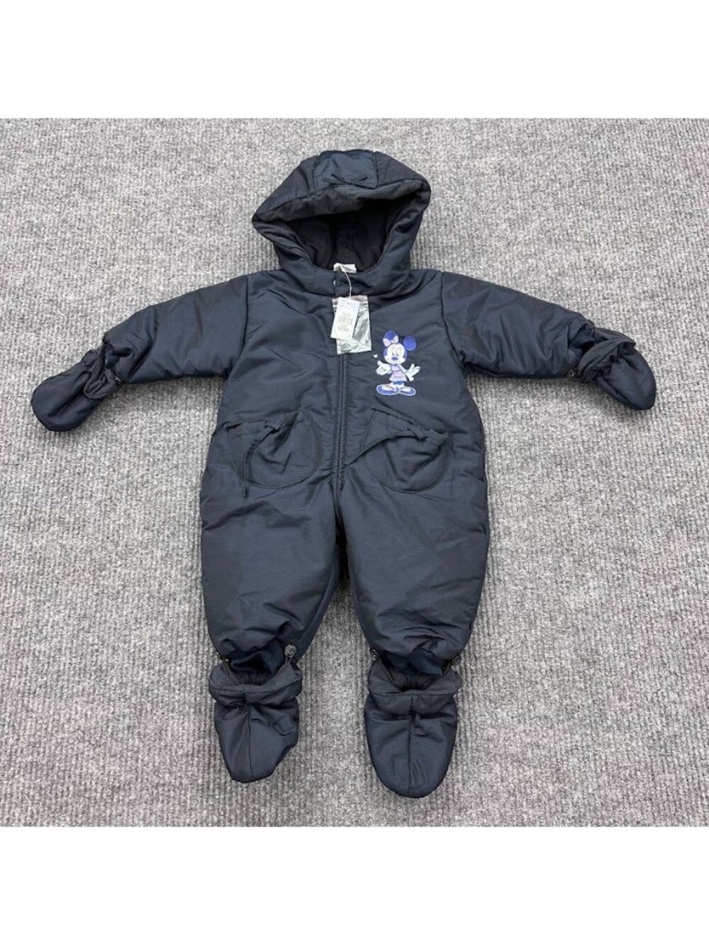 VTG Disney Store Minnie Mouse Embroidered Bunting Snowsuit Baby sz 12 Months NEW